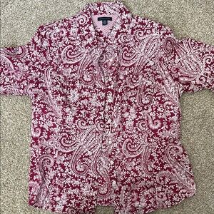 Paisley red woman’s button-up